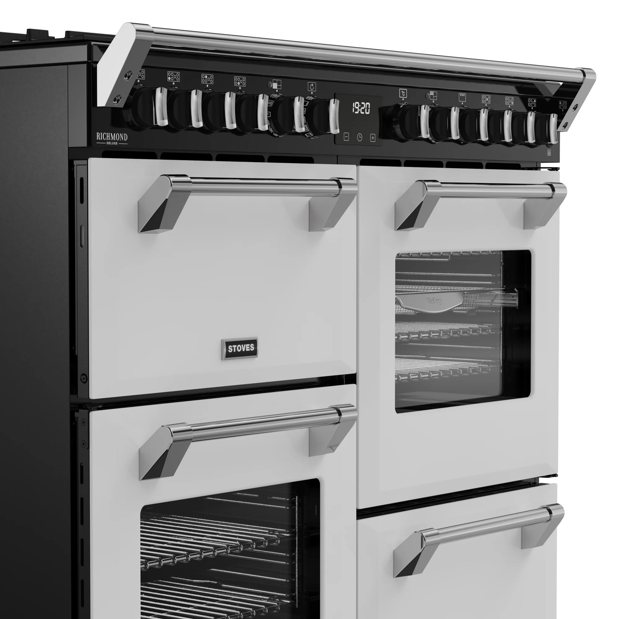 Stoves Richmond Deluxe Colour Boutique 100cm Dual Fuel Range Cooker 444412016 Ice White - Image 3
