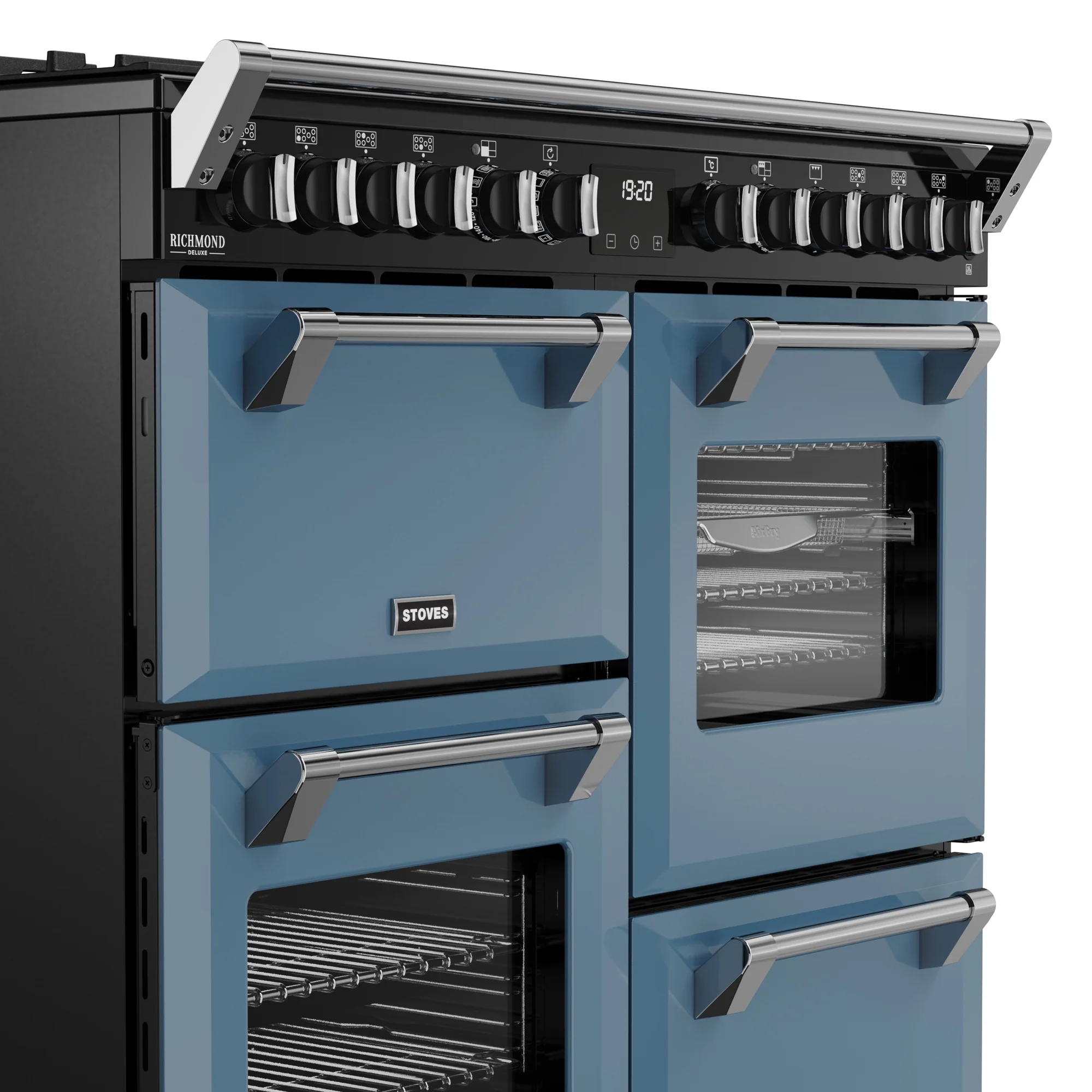 Stoves Richmond Deluxe Colour Boutique 100cm Dual Fuel Range Cooker 444412017 Twilight Blue - Image 3