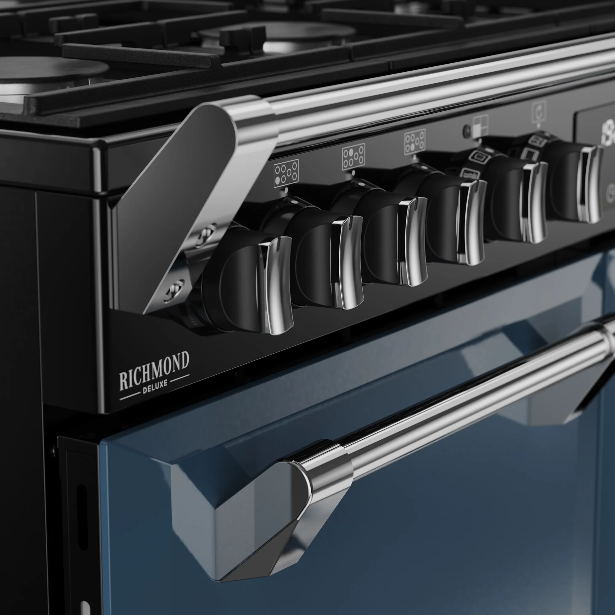 Stoves Richmond Deluxe Colour Boutique 100cm Dual Fuel Range Cooker 444412017 Twilight Blue - Image 8