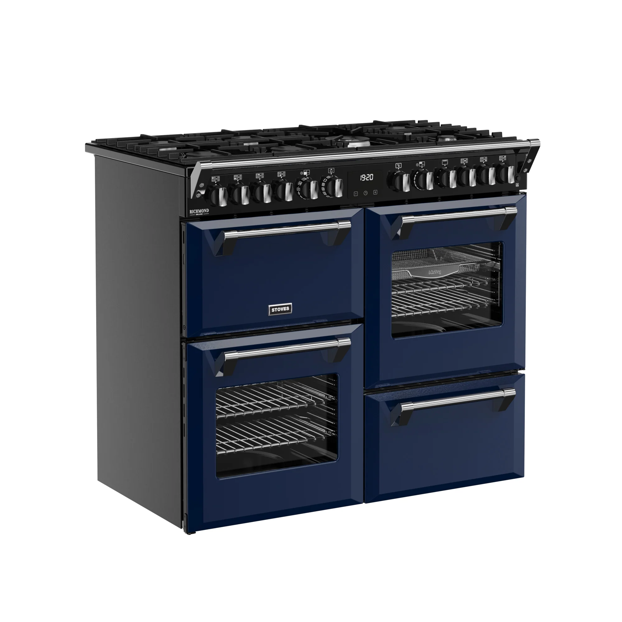 Stoves Richmond Deluxe Colour Boutique 100cm Dual Fuel Range Cooker 444412018 Midnight Blue - Image 2