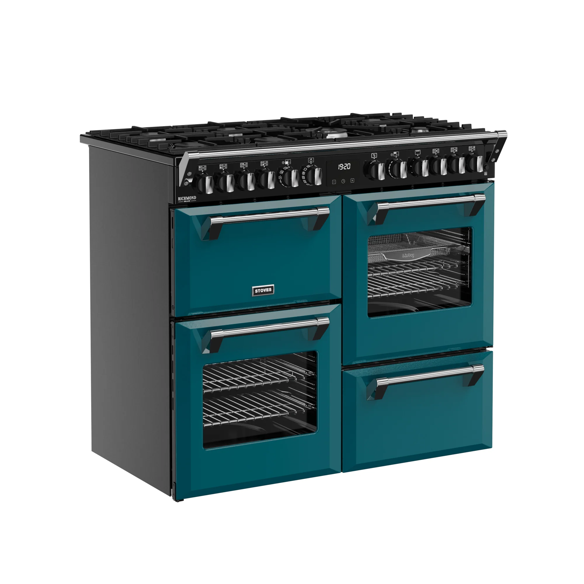 Stoves Richmond Deluxe Colour Boutique 100cm Dual Fuel Range Cooker 444412019 Deep Marine - Image 2