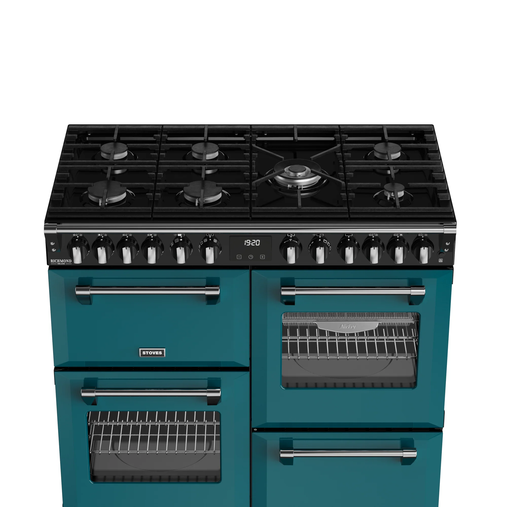Stoves Richmond Deluxe Colour Boutique 100cm Dual Fuel Range Cooker 444412019 Deep Marine - Image 3