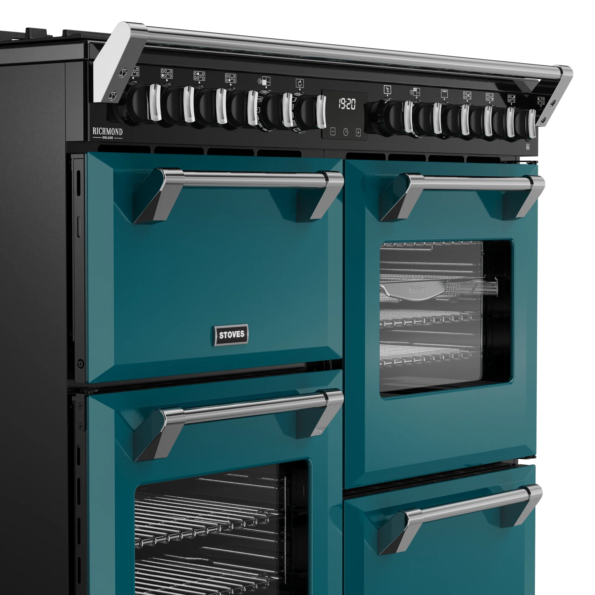 Stoves Richmond Deluxe Colour Boutique 100cm Dual Fuel Range Cooker 444412019 Deep Marine - Image 4