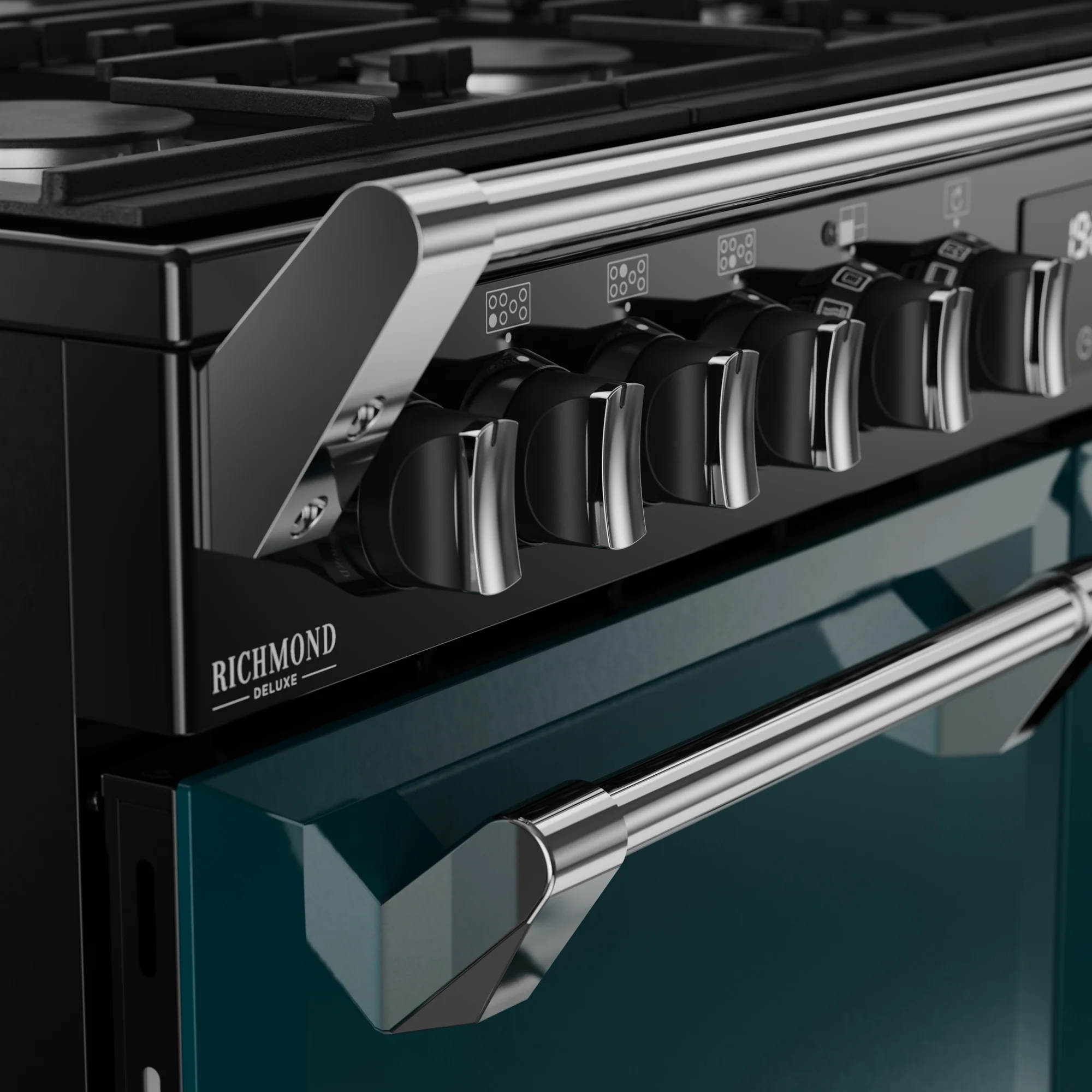 Stoves Richmond Deluxe Colour Boutique 100cm Dual Fuel Range Cooker 444412019 Deep Marine - Image 5