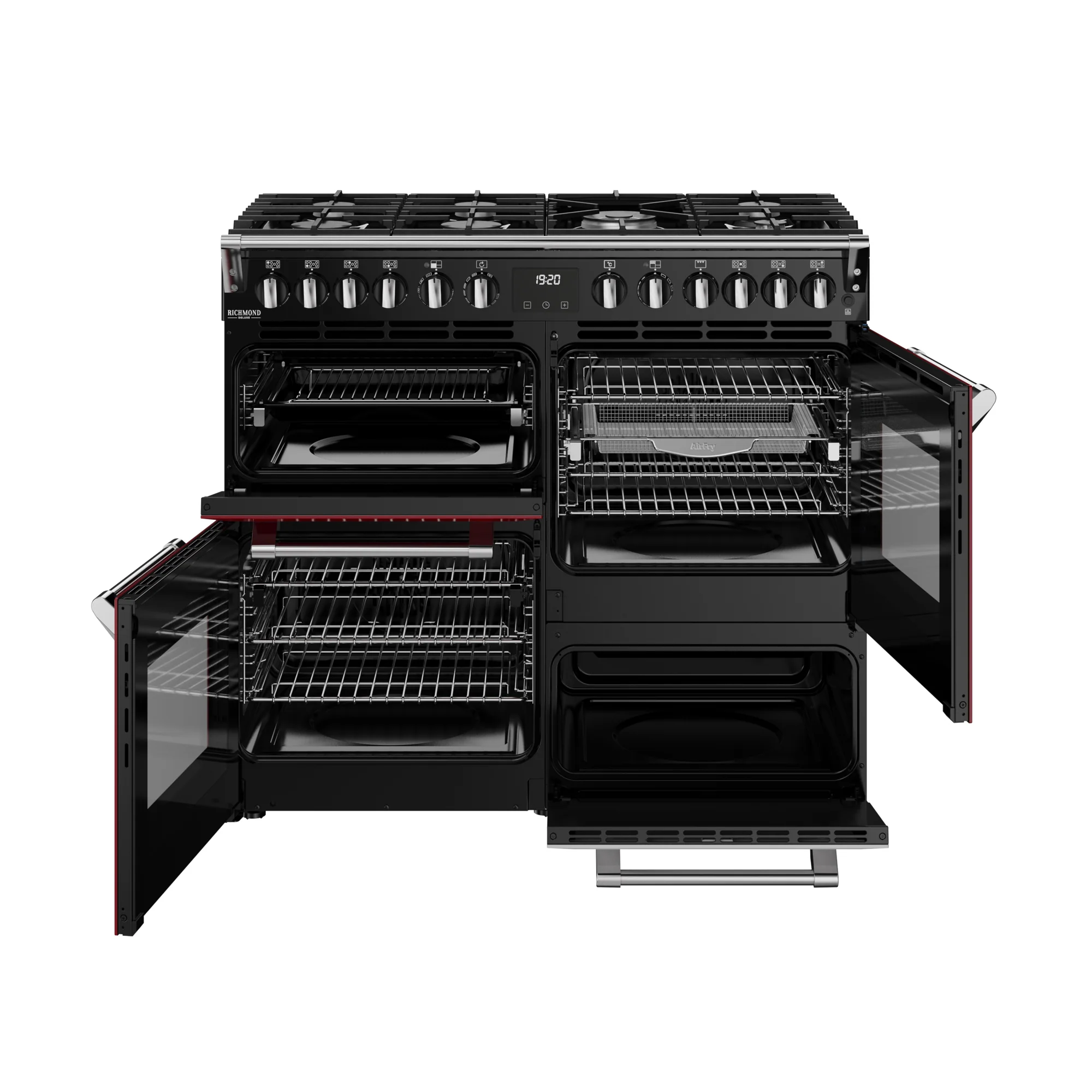 Stoves Richmond Deluxe Colour Boutique 100cm Dual Fuel Range Cooker 444412020 Garnet Red - Image 10
