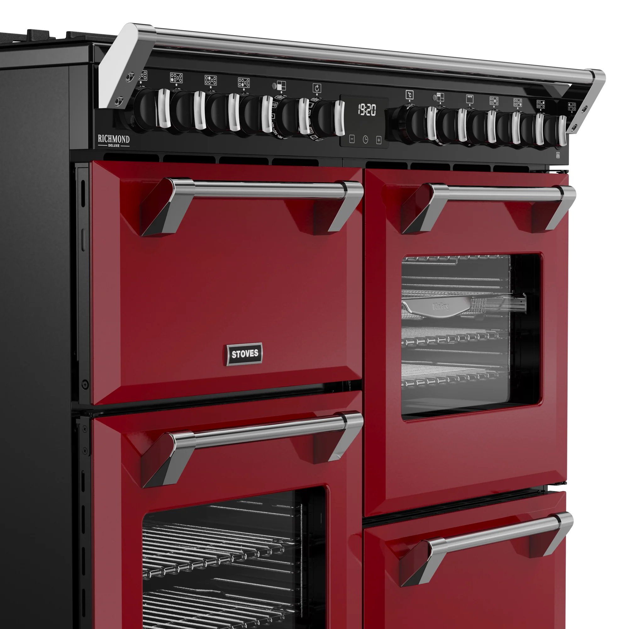 Stoves Richmond Deluxe Colour Boutique 100cm Dual Fuel Range Cooker 444412020 Garnet Red - Image 4