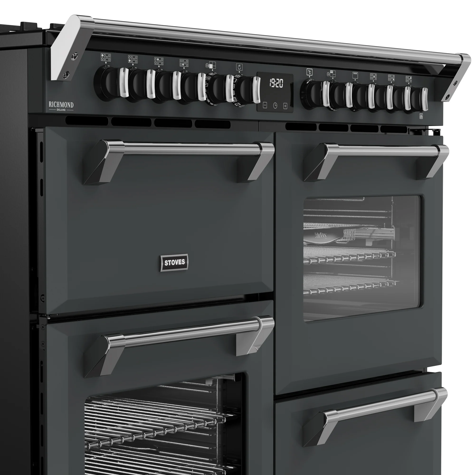 Stoves Richmond Deluxe Colour Boutique 110cm Dual Fuel Range Cooker 444412027 Anthracite Grey - Image 3