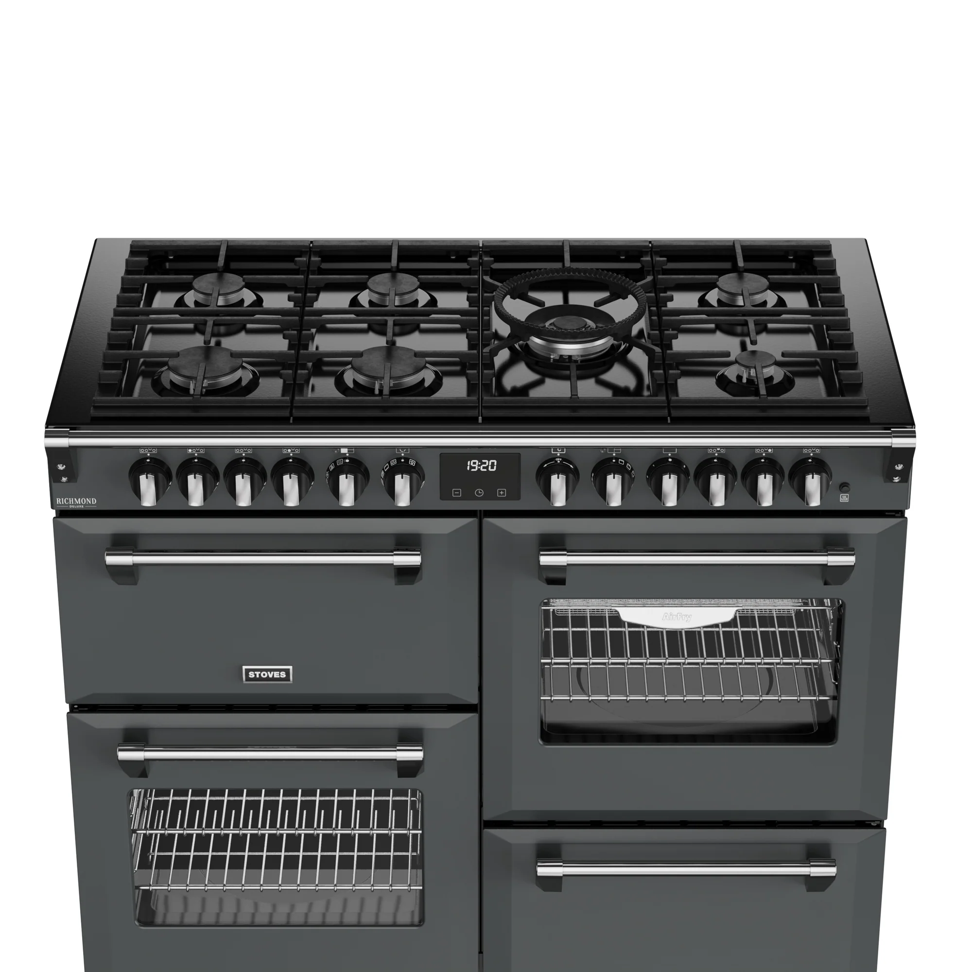 Stoves Richmond Deluxe Colour Boutique 110cm Dual Fuel Range Cooker 444412027 Anthracite Grey - Image 4