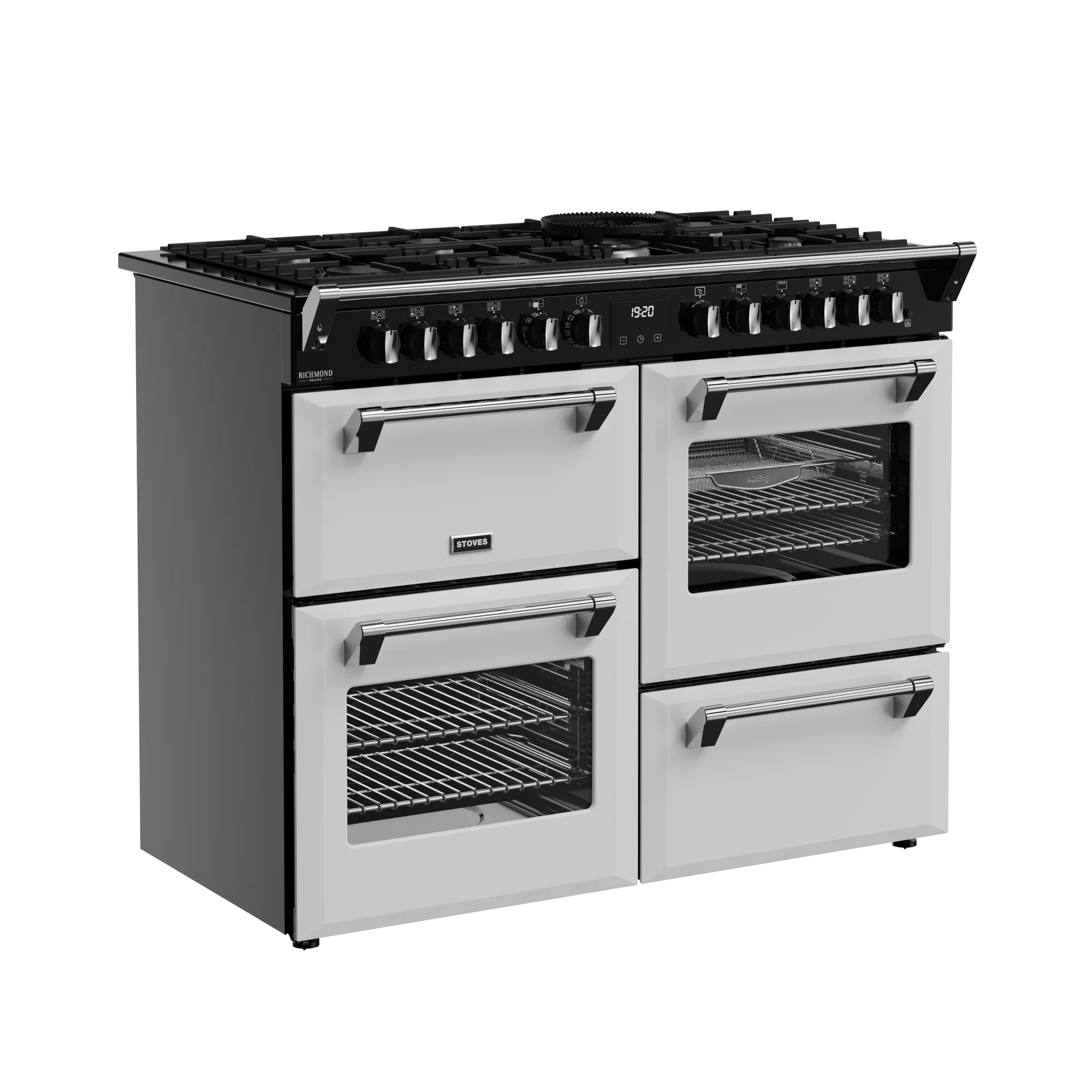 Stoves Richmond Deluxe Colour Boutique 110cm Dual Fuel Range Cooker 444412028 Ice White - Image 2
