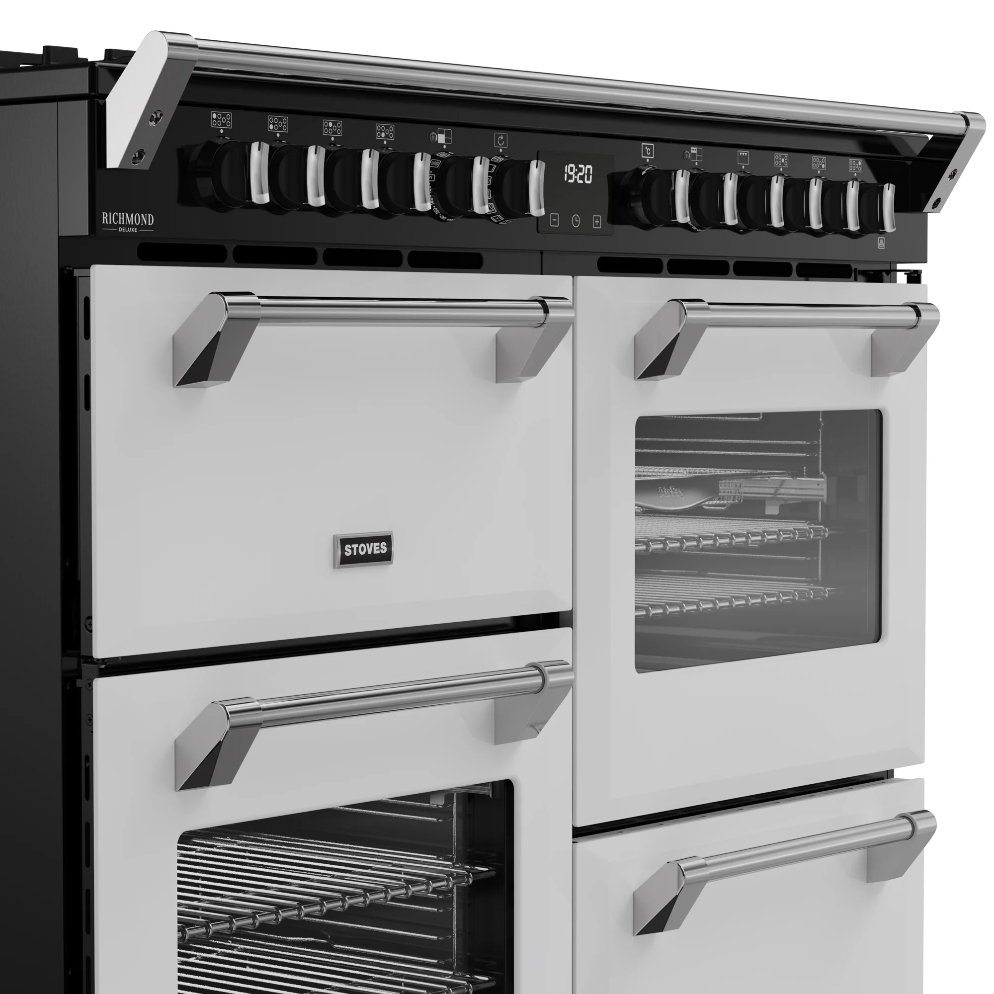 Stoves Richmond Deluxe Colour Boutique 110cm Dual Fuel Range Cooker 444412028 Ice White - Image 3