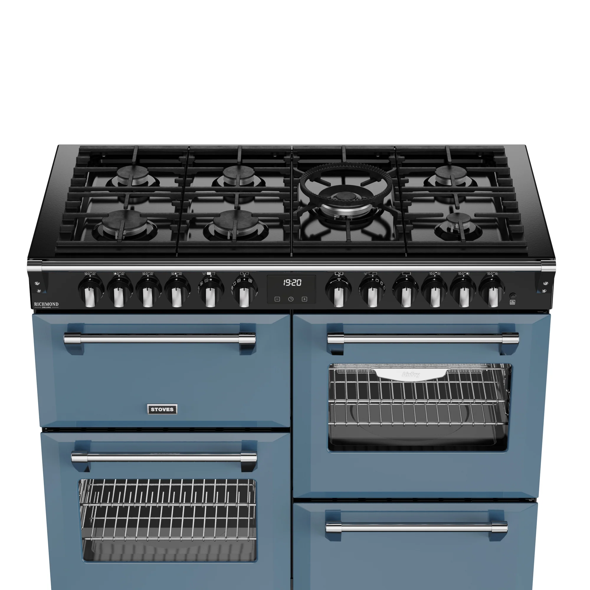 Stoves Richmond Deluxe Colour Boutique 110cm Dual Fuel Range Cooker 444412029 Twilight Blue - Image 4