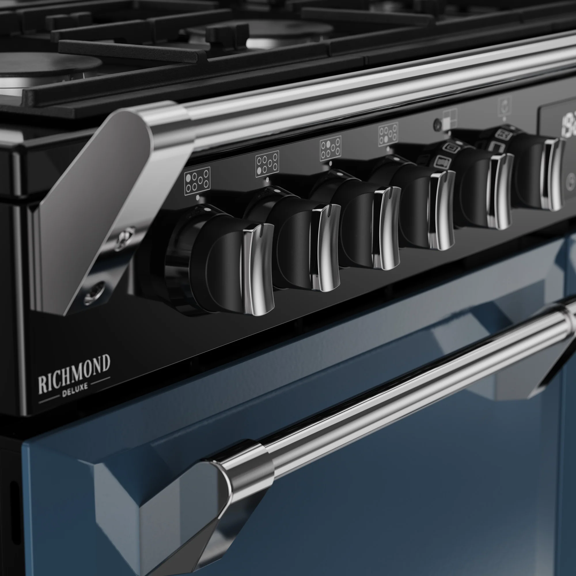 Stoves Richmond Deluxe Colour Boutique 110cm Dual Fuel Range Cooker 444412029 Twilight Blue - Image 8