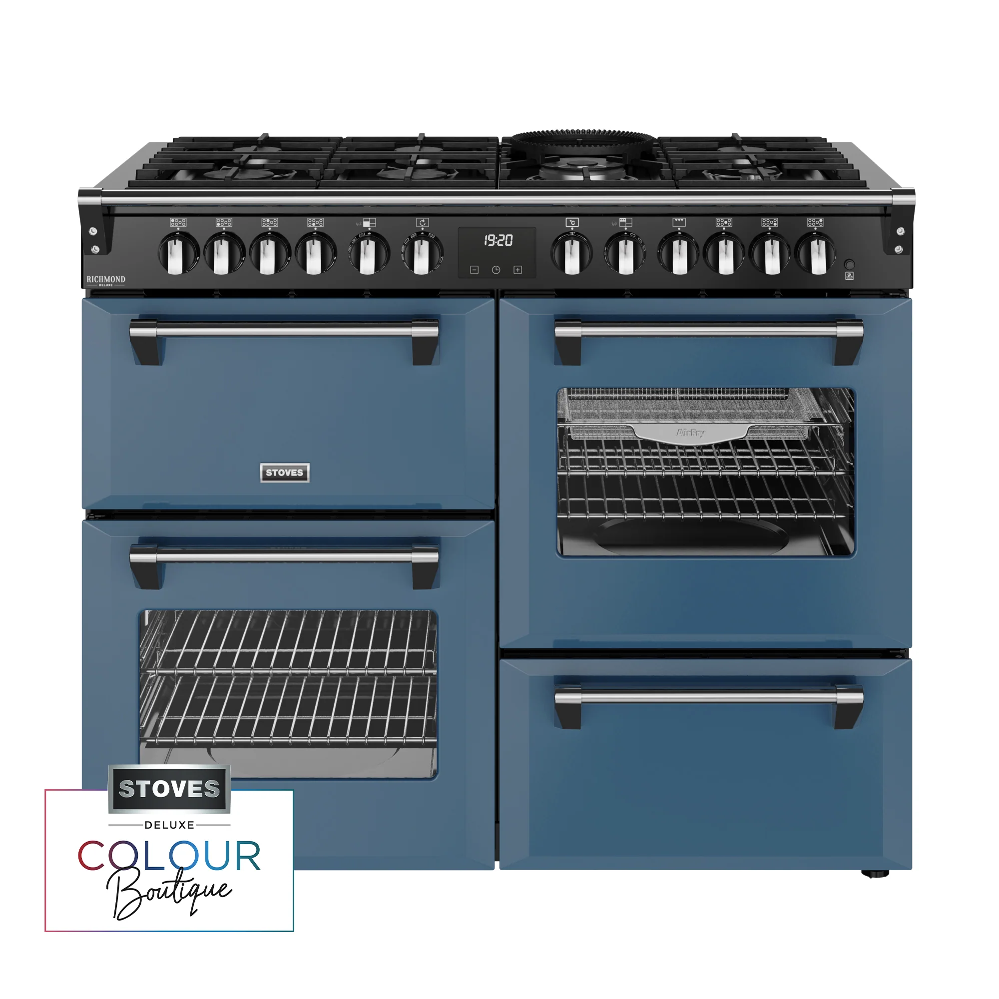 Stoves Richmond Deluxe Colour Boutique 110cm Dual Fuel Range Cooker 444412030 Midnight Blue