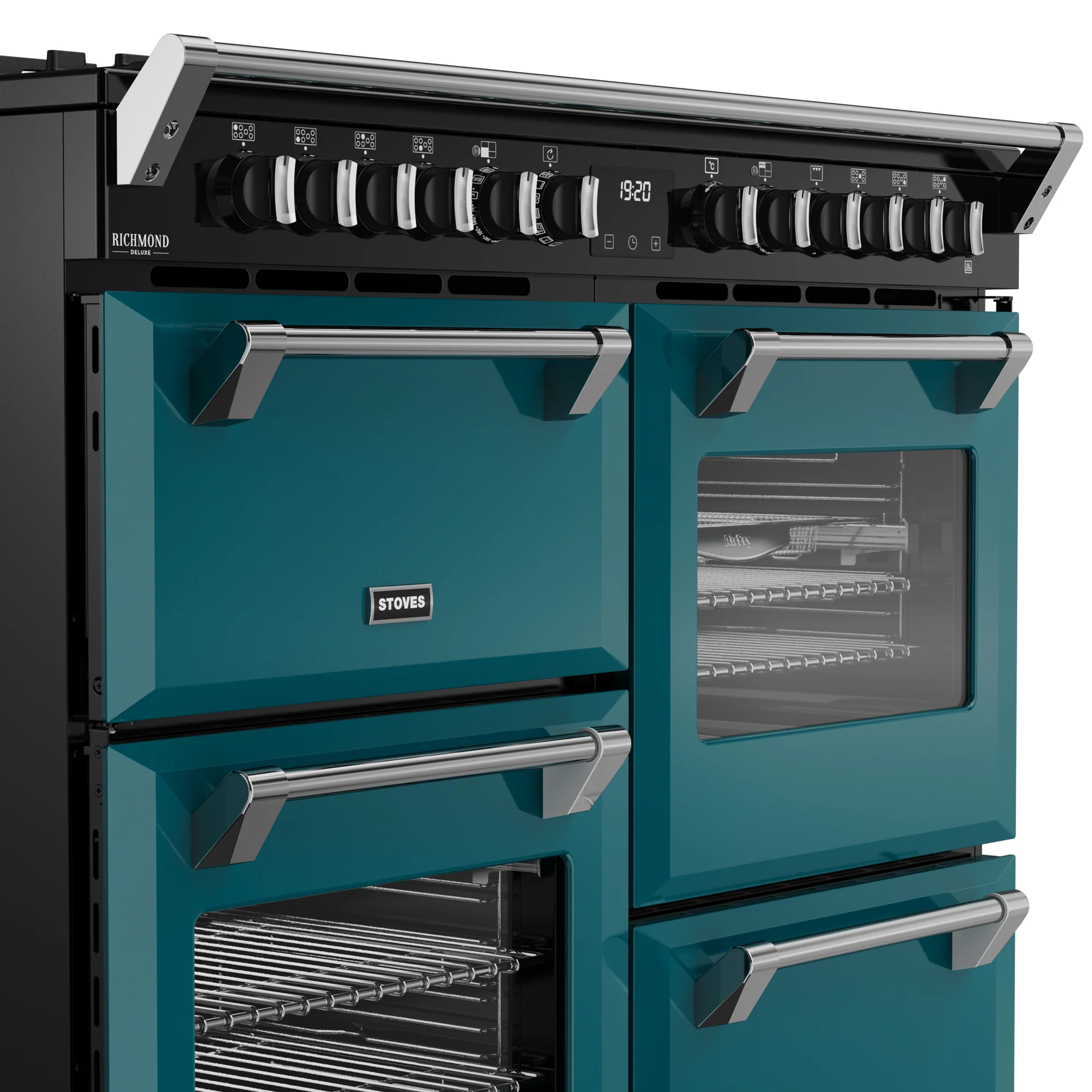 Stoves Richmond Deluxe Colour Boutique 110cm Dual Fuel Range Cooker 444412031 Deep Marine - Image 3