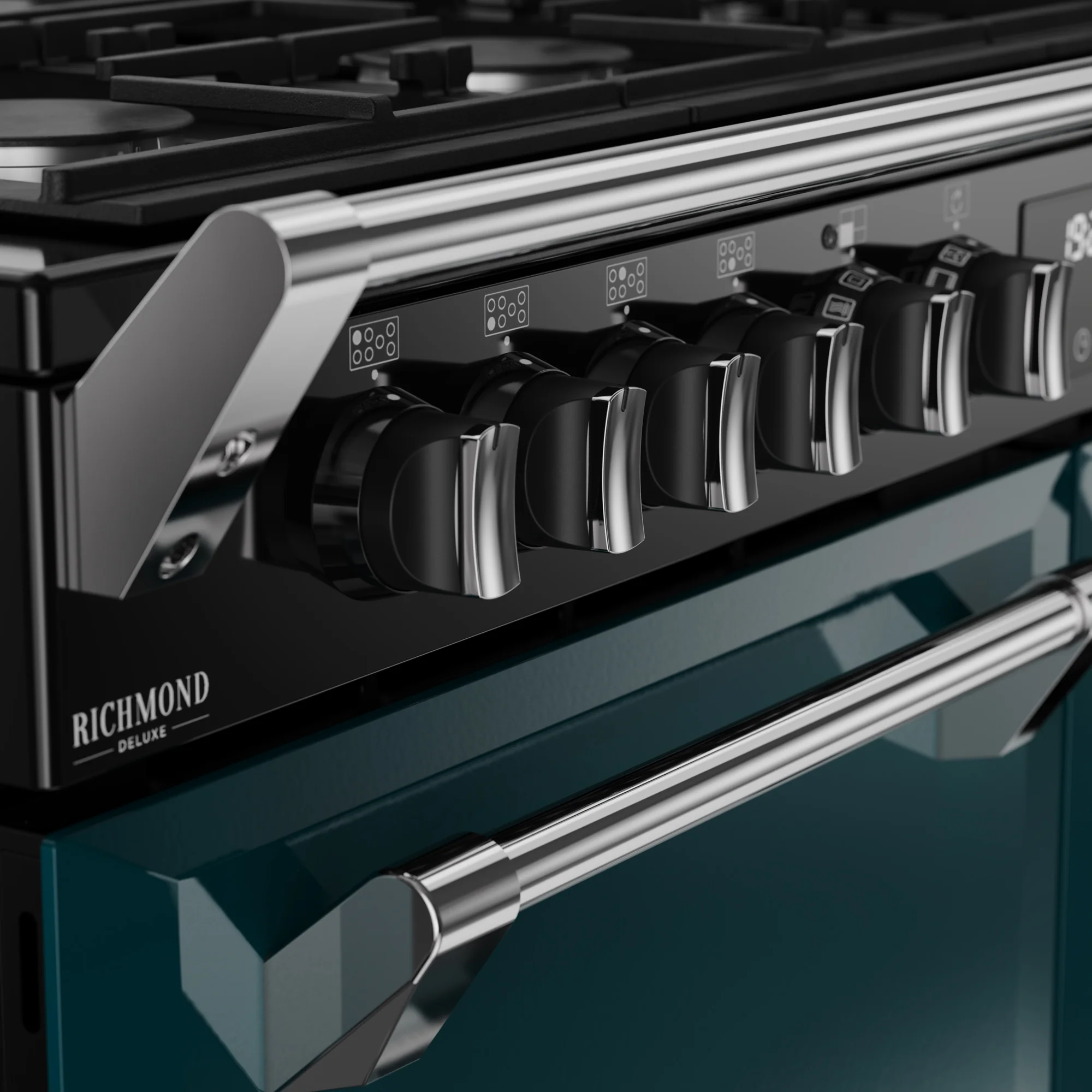 Stoves Richmond Deluxe Colour Boutique 110cm Dual Fuel Range Cooker 444412031 Deep Marine - Image 5