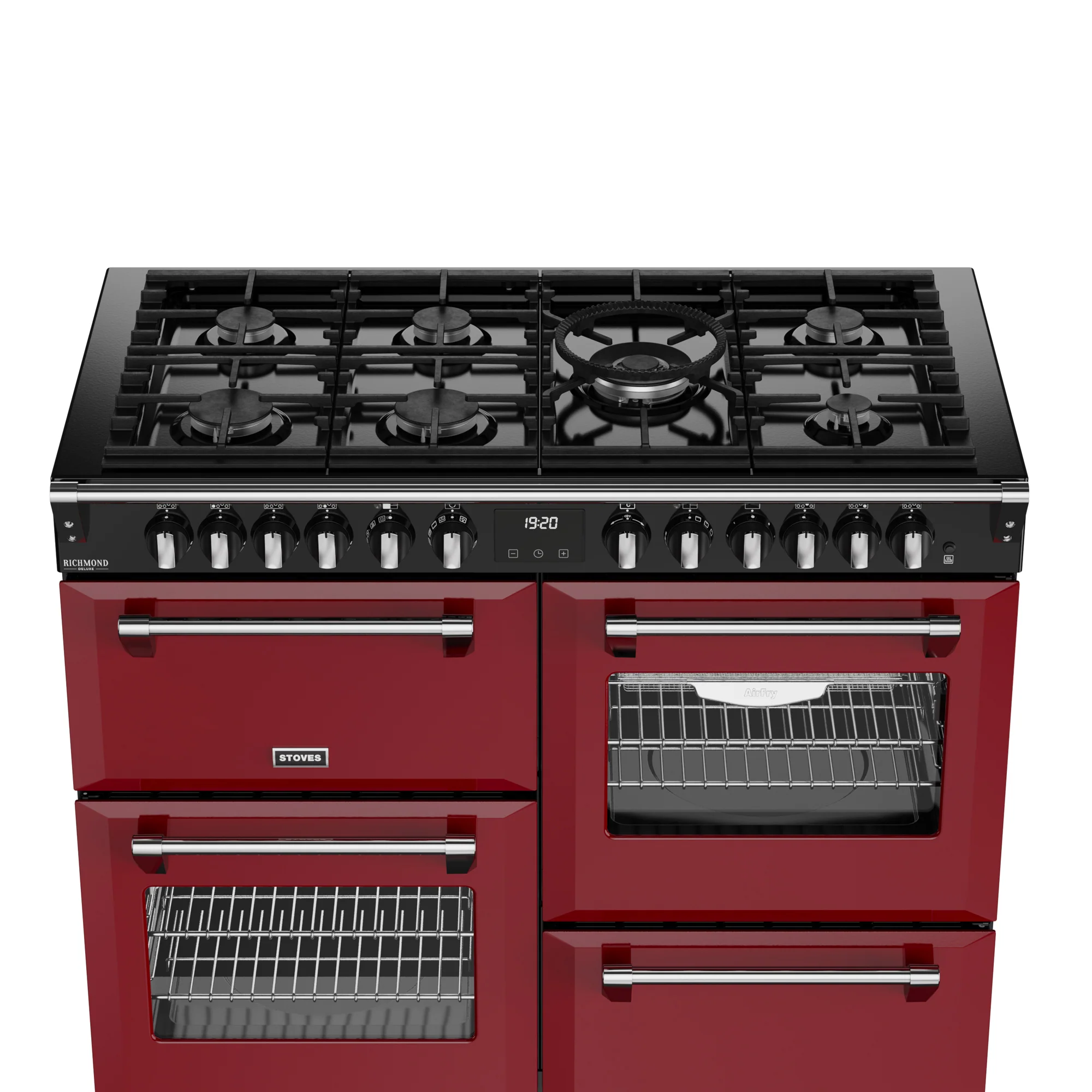 Stoves Richmond Deluxe Colour Boutique 110cm Dual Fuel Range Cooker 444412032 Garnet Red - Image 6