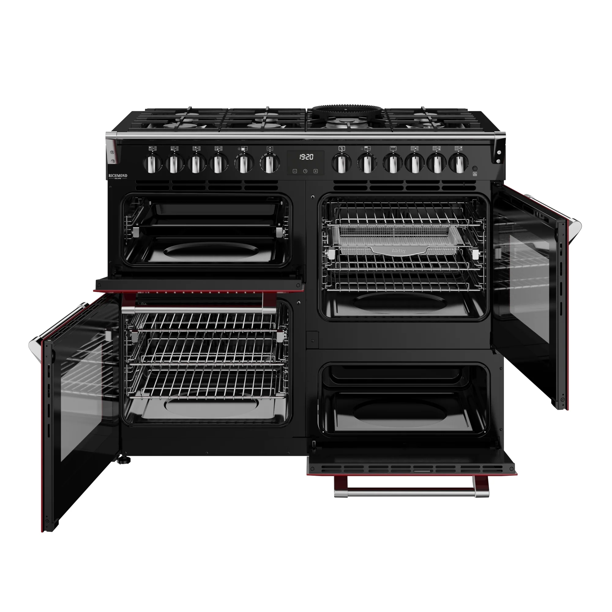 Stoves Richmond Deluxe Colour Boutique 110cm Dual Fuel Range Cooker 444412032 Garnet Red - Image 9