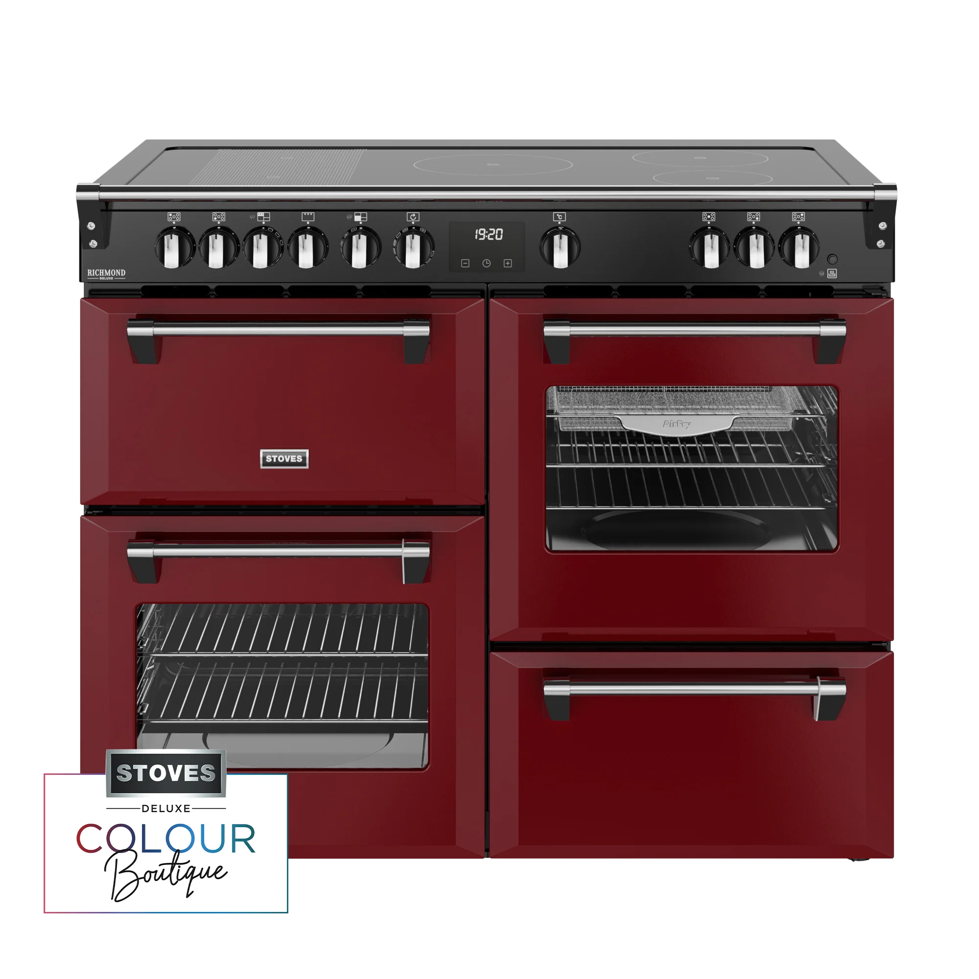 Stoves Richmond Deluxe Colour Boutique 110cm Induction Range Cooker 444412038 Garnet Red