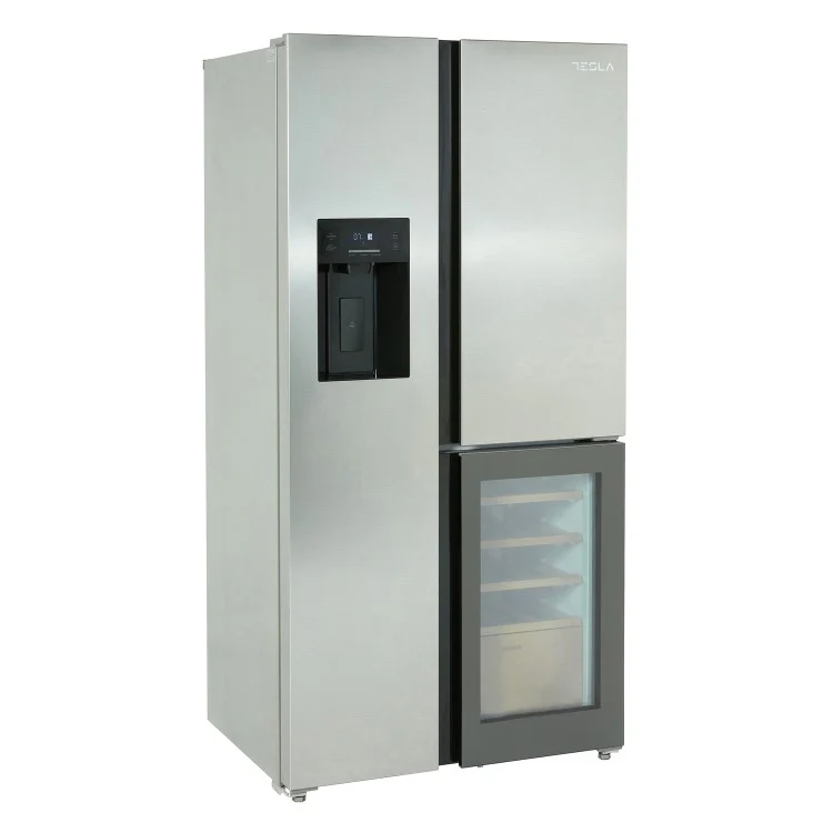 Tesla T530TDXG Inox Plumbed American Fridge Freezer with Wine Storage - Image 2