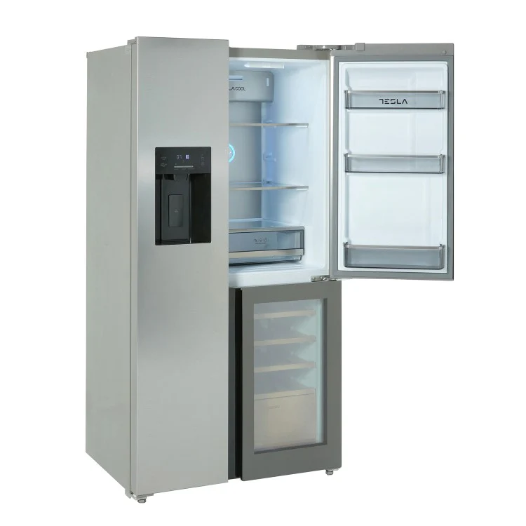 Tesla T530TDXG Inox Plumbed American Fridge Freezer with Wine Storage - Image 3