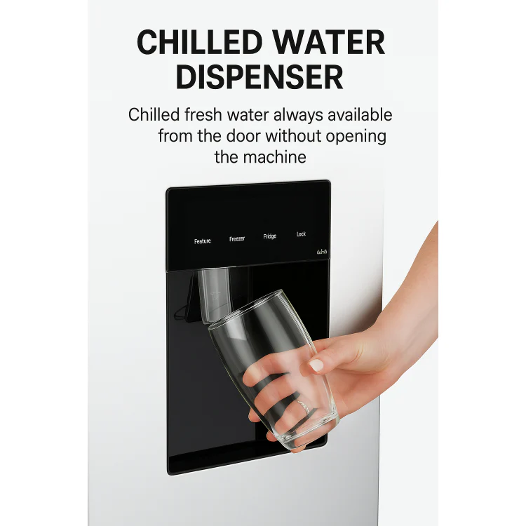 Tesla T582SBSX Inox Non Plumbed American Fridge Freezer - Image 9