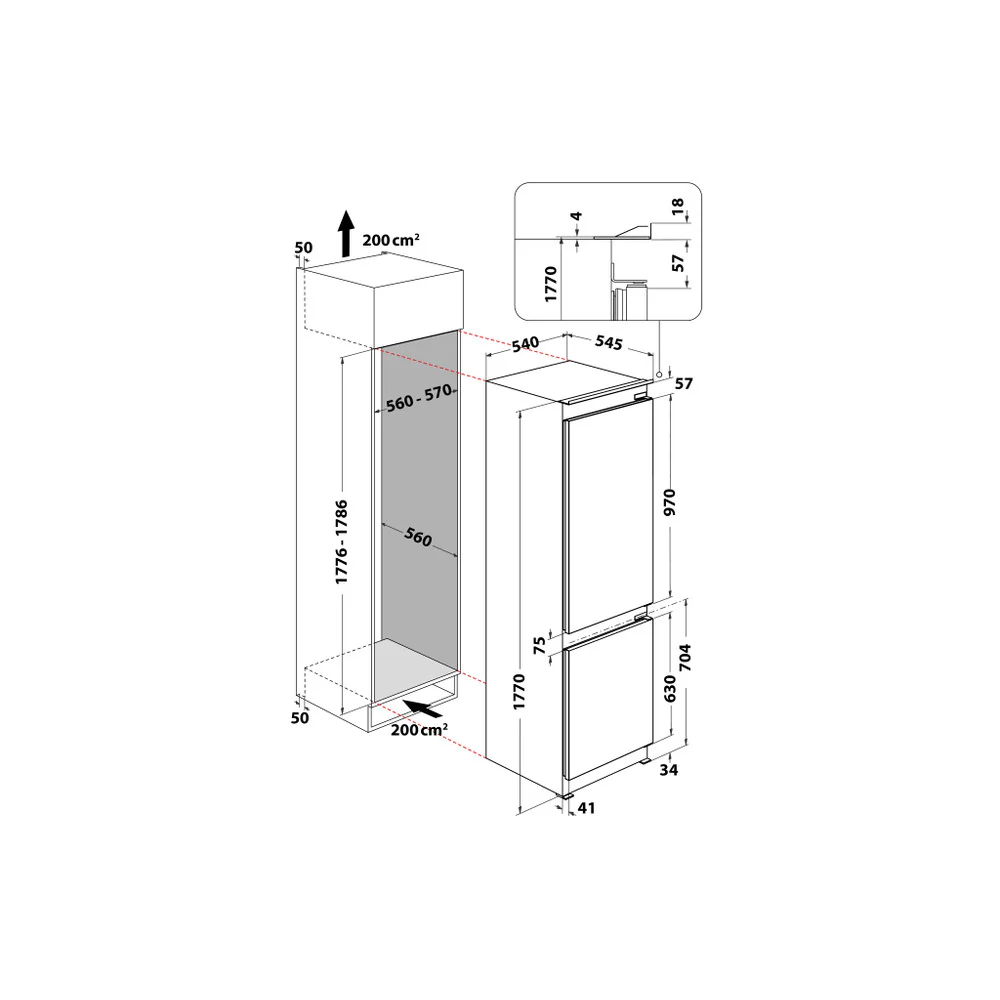 Whirlpool WHC18T111UK 70/30 Integrated Fridge Freezer - Image 5